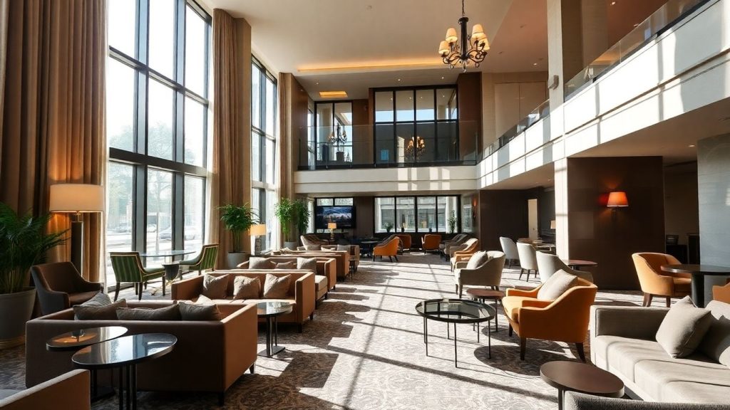 Luxuriöses Hotel in Frankfurt Innenstadt mit stilvollem Interieur.